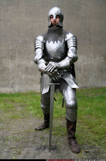 Man Adult Average White Fighting with sword Standing poses Army