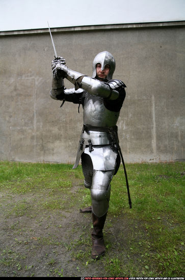 Man Adult Average White Fighting with sword Standing poses Army