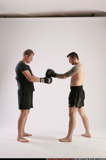 Adult Athletic White Fist fight Standing poses Sportswear Men