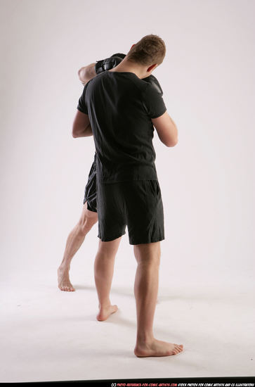 Adult Athletic White Fist fight Standing poses Sportswear Men