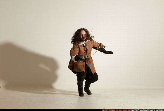 Man Adult Chubby White Fighting with sword Standing poses Army