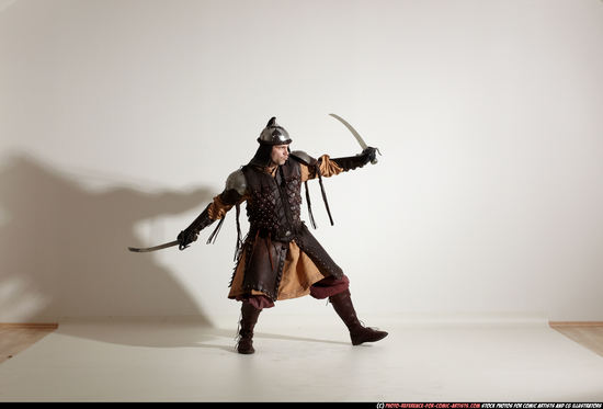 Man Adult Average White Fighting with sword Moving poses Army