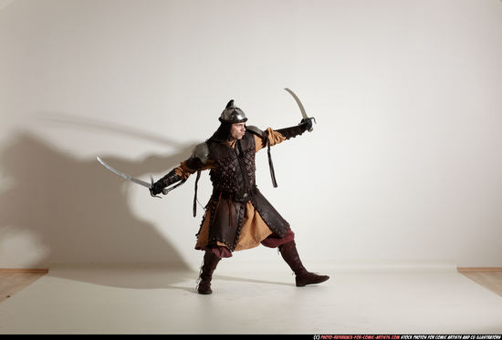 Man Adult Average White Fighting with sword Moving poses Army