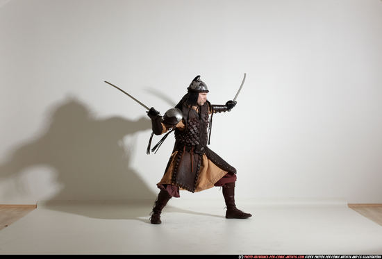 Man Adult Average White Fighting with sword Moving poses Army