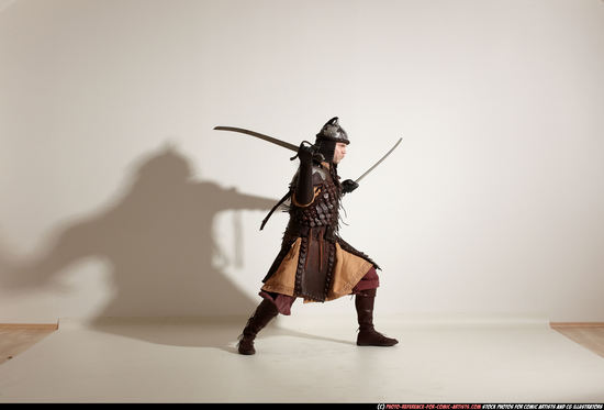 Man Adult Average White Fighting with sword Moving poses Army