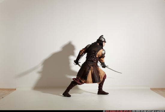 Man Adult Average White Fighting with sword Moving poses Army