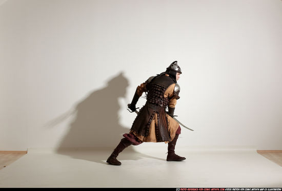 Man Adult Average White Fighting with sword Moving poses Army