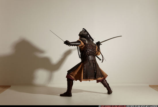 Man Adult Average White Fighting with sword Moving poses Army