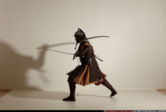 Man Adult Average White Fighting with sword Moving poses Army