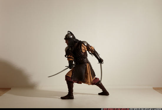 Man Adult Average White Fighting with sword Moving poses Army