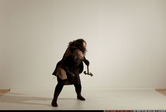 Man Adult Average White Fighting with sword Moving poses Army