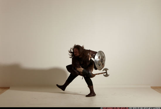 Man Adult Average White Fighting with sword Moving poses Army