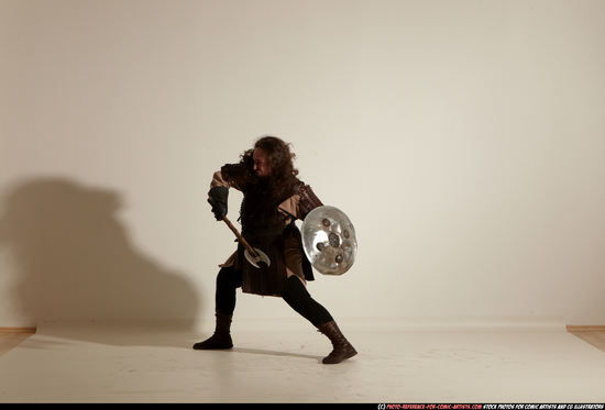 Man Adult Average White Fighting with sword Moving poses Army