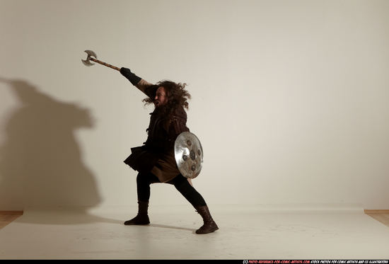 Man Adult Average White Fighting with sword Moving poses Army