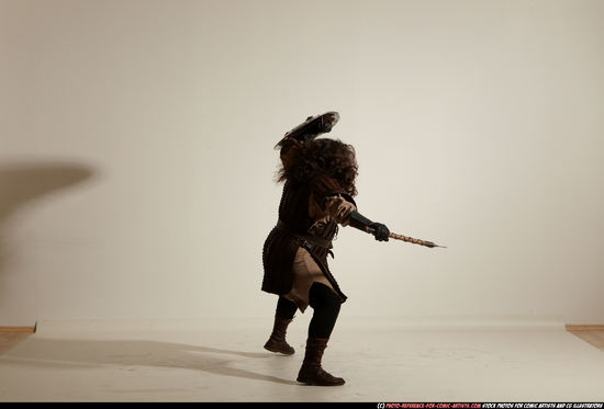 Man Adult Average White Fighting with sword Moving poses Army