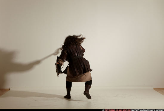 Man Adult Average White Fighting with sword Moving poses Army