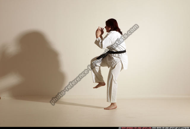Old Man In Karate Pose On White Stock Photo - Download Image Now - Adult,  Adults Only, Belt - iStock