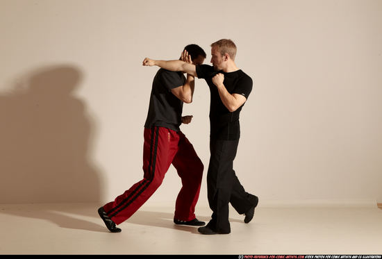 Adult Athletic White Martial art Moving poses Sportswear Men