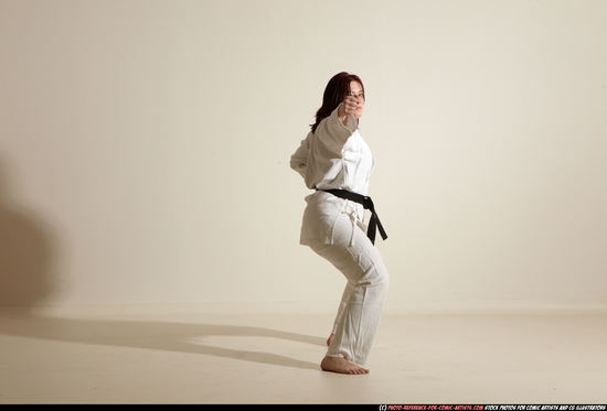 Woman Adult Average White Martial art Moving poses Sportswear