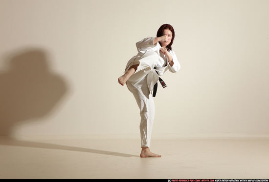 Woman Adult Average White Martial art Moving poses Sportswear