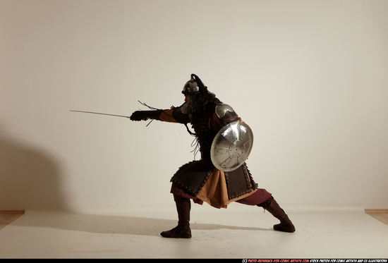 Man Adult Average White Fighting with sword Moving poses Army