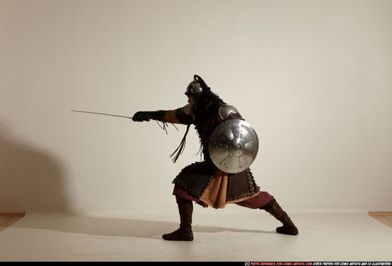 Man Adult Average White Fighting with sword Moving poses Army