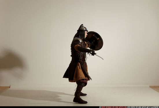 Man Adult Average White Fighting with sword Moving poses Army