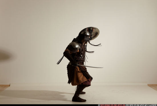 Man Adult Average White Fighting with sword Moving poses Army