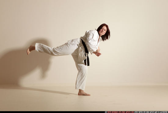 Woman Adult Average White Martial art Moving poses Sportswear