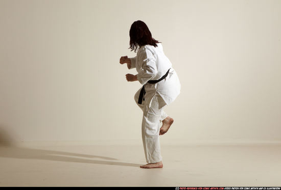 Woman Adult Average White Martial art Moving poses Sportswear