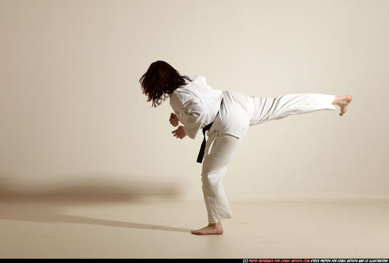 Woman Adult Average White Martial art Moving poses Sportswear