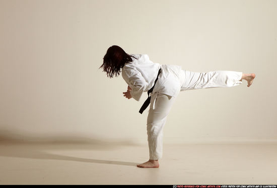 Woman Adult Average White Martial art Moving poses Sportswear