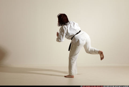 Woman Adult Average White Martial art Moving poses Sportswear