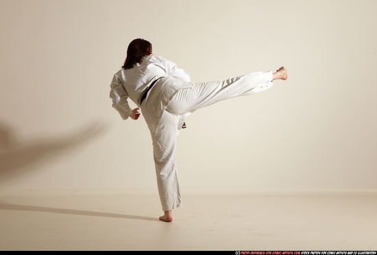 Woman Adult Average White Martial art Moving poses Sportswear