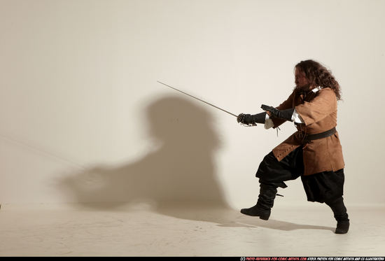 Man Adult Average White Fighting with sword Moving poses Army