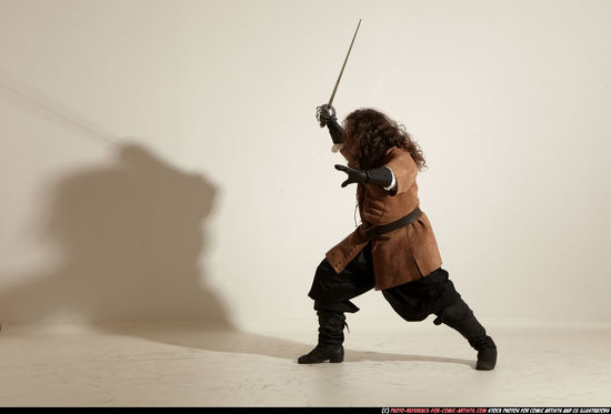 Man Adult Average White Fighting with sword Moving poses Army