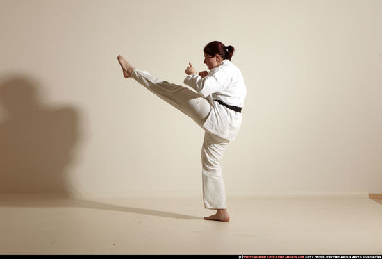 Woman Adult Average White Martial art Moving poses Sportswear