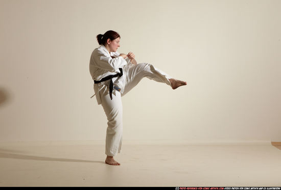 Woman Adult Average White Martial art Moving poses Sportswear