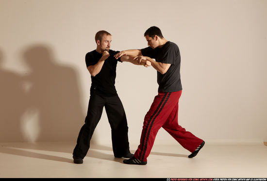 Adult Athletic White Martial art Moving poses Sportswear Men