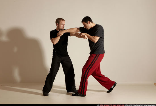 Adult Athletic White Martial art Moving poses Sportswear Men