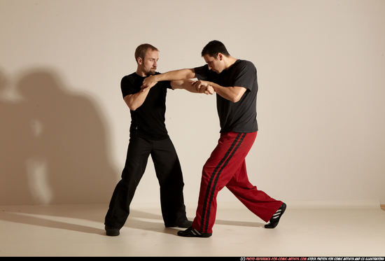 Adult Athletic White Martial art Moving poses Sportswear Men