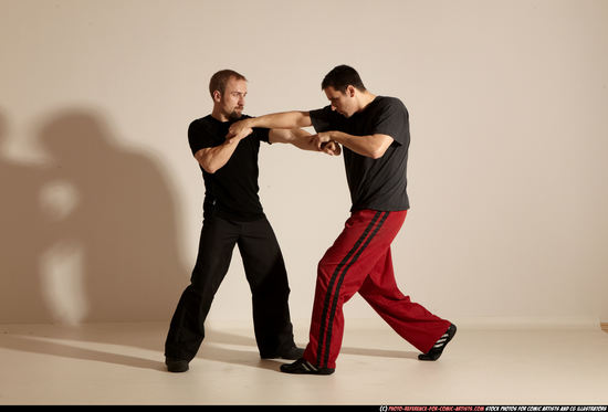 Adult Athletic White Martial art Moving poses Sportswear Men