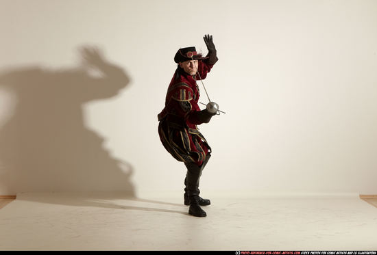 Man Adult Average White Fighting with sword Moving poses Army