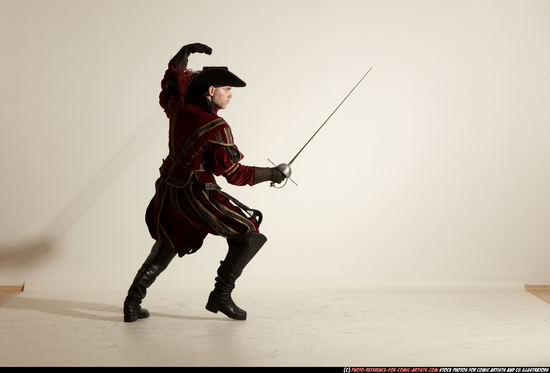 Man Adult Average White Fighting with sword Moving poses Army