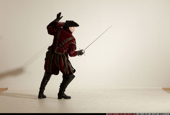 Man Adult Average White Fighting with sword Moving poses Army