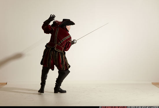 Man Adult Average White Fighting with sword Moving poses Army