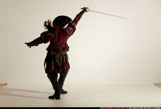 Man Adult Average White Fighting with sword Moving poses Army