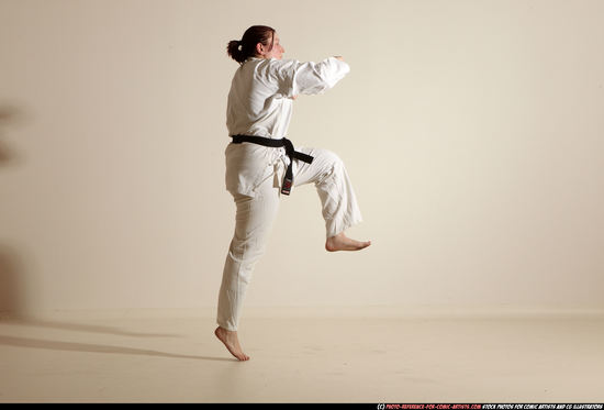 Woman Adult Average White Martial art Moving poses Sportswear