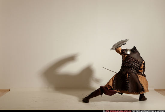 Man Adult Average White Fighting with sword Moving poses Army