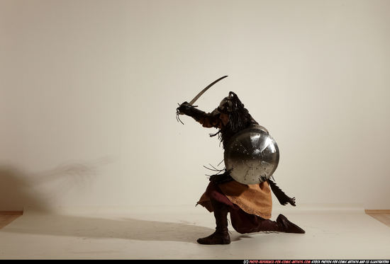 Man Adult Average White Fighting with sword Moving poses Army